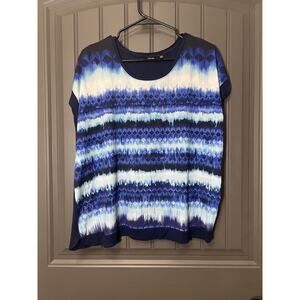 Apt 9 Navy with Blue and White Tie Dye Top Size XL Petite